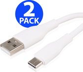 USB-C  kabel - 3A Fast Charging USB-A - 1 Meter - 2PACK - Wit - USB-A naar Type C Kabel - Samsung Kabel - USB C Kabel - Opladerkabel - Quick Charge Oplaadkabel - Samsung Datakabel
