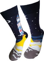Verjaardag cadeau - Grappige sokken - Raketje Sokken - Raket sokken - Leuke sokken - Vrolijke sokken - Luckyday Socks - Raket Cadeau sokken - Socks waar je Happy van wordt - Maat 3