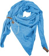 LOT83 | Royale driekhoek sjaal "Fien" met stoer leren bandje, Jeans