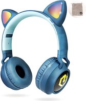 PowerLocus Buddy Draadloze On-Ear Koptelefoon voor Kinderen, Koptelefoons voor Telefoons, Tablets, PC, Lapton met Micro SD slot en 85db Limiet Gehoorbescherming (Blauw)