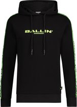 Ballin Amsterdam -  Heren Slim Fit    Hoodie  - Zwart - Maat XS