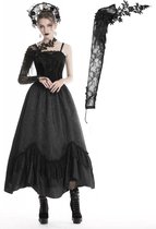 Dark in Love Armwarmer -L/XL- Gothic lace with flowers Zwart