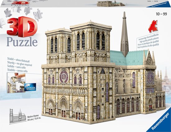 Verschrikking In de naam Weiland Ravensburger Notre Dame Parijs - 3D puzzel gebouw - 324 stukjes | bol.com