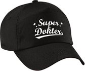 Super dokter cadeau pet / baseball cap zwart voor dames en volwassenen - cadeau pet dokter / arts