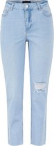 Pieces PCLUNA STRAIGHT MW ANK DST LB50 NOOS BC Dames Jeans Light Blue Denim  - Maat  26 x L32