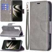 Samsung Galaxy S22 Plus (S22+) Hoesje - MobyDefend Wallet Book Case Met Koord - Grijs - GSM Hoesje - Telefoonhoesje Geschikt Voor Samsung Galaxy S22 Plus (S22+)