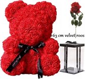 Rose Bear Liefdes Beertje - Inclusief Gift Box - 25 cm - Valentijn Geschenk / cadeau - Rode kleur