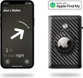 bulbird® Luxe AirTag Smart Portemonnee - AirTag Wallet - AirTag Apple - Pasjeshouder - Pasjeshouder Mannen - Portemonnee Heren - rfid pasjeshouder - 100% Leer - Biljetten - Carbon