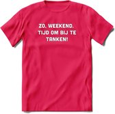 Weekend Bier T-Shirt | Unisex Kleding | Dames - Heren Feest shirt | Drank | Grappig Verjaardag Cadeau tekst | - Roze - M