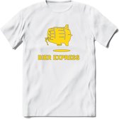 Bier express T-Shirt | Unisex Kleding | Dames - Heren Feest shirt | Drank | Grappig Verjaardag Cadeau tekst | - Wit - XXL