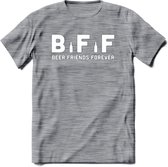 Bier BFF T-Shirt | Unisex Kleding | Dames - Heren Feest shirt | Drank | Grappig Verjaardag Cadeau tekst | - Donker Grijs - Gemaleerd - L