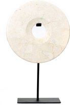 De Marmeren Disc op Standaard - Wit - L 26x8x38