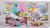 Paper Party Decor set Blauw/Roze 9 delig