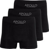 Apollo heren boxershorts naadloos | MAAT L | 3-pack | zwart