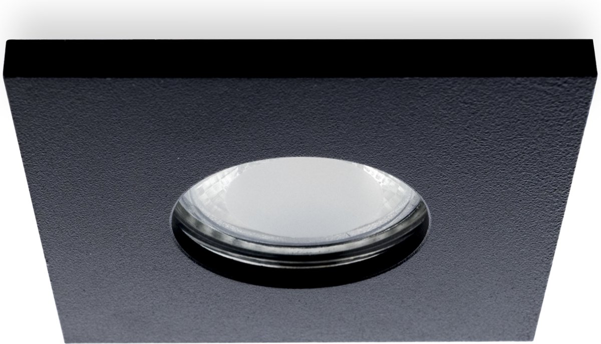 Groenovatie Inbouwspot Vierkant - Waterdicht IP44 - GU10 Fitting - Mat Zwart
