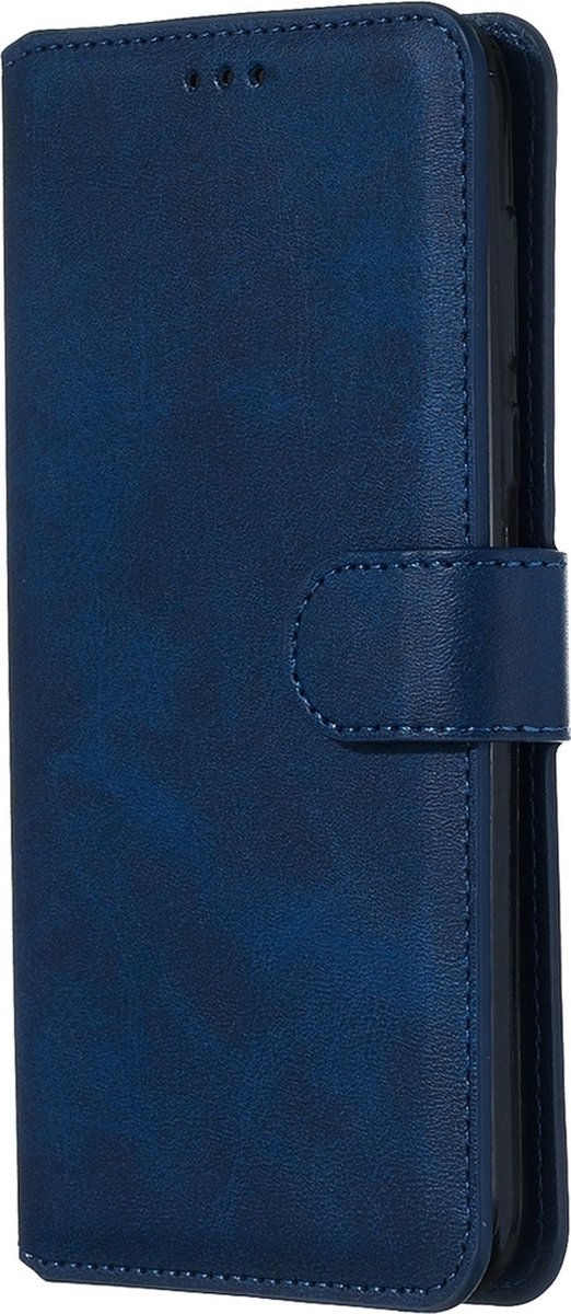 Mobigear Telefoonhoesje geschikt voor Motorola Moto G8 Plus Hoesje | Mobigear Wallet Bookcase Portemonnee | Pasjeshouder voor 2 Pasjes | Telefoonhoesje voor Pinpas / OV Kaart / Rijbewijs - Blauw