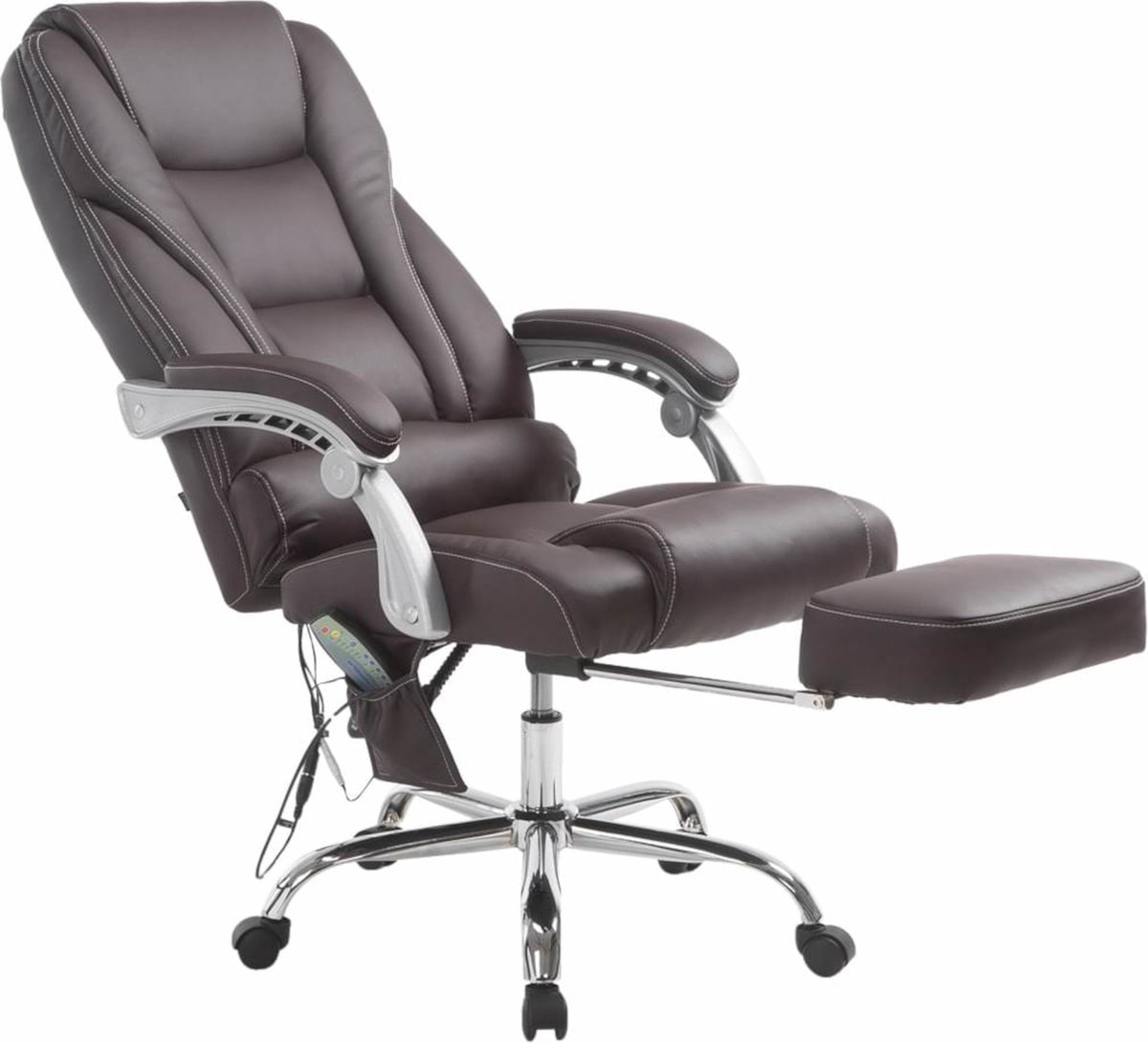 CLP Pacific Bureaustoel met Massagefunctie - Ergonomisch - Bruin - afbeelding 2