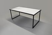 Keramische Eettafel Rechthoekig Statuario in mat wit 180x90x75cm