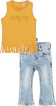 Koko Noko - Kledingset(2delig) - Jeans Flaired - hemdje geel - Maat 134