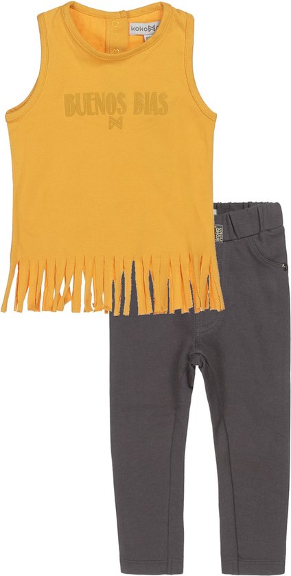 Koko Noko - Ensemble de vêtements (2 pièces) - Pantalon marron - Chemise jaune - Taille 110