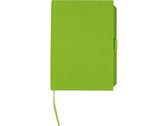 Notitieboek A5 canvas groen - gelinieerd - met houder voor pen