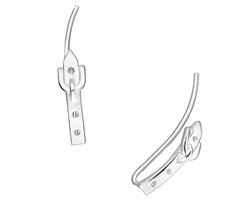 EAR IT UP - Oorklimmers - Riem - Gesp - Belt - Buckle - Ear climbers - Earclimbers - Ear crawlers - 925 sterling zilver - 21 x 4 mm - 1 paar