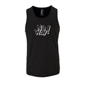 Zwarte Tanktop sportshirt met "No Way" Print Wit Size XXL