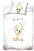 Warner Bros Looney Tunes Baby Dekbedovertrek Tweety - 100 x 135 cm - Katoen - incl Dekbed+Kussen KD®