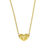 Letter ketting hartje - initiaal Y - Goud - 40 cm