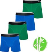 Apollo Bamboo boxershorts Blue/Green - 4 bamboe boxershorts heren blauw groen - Maat S