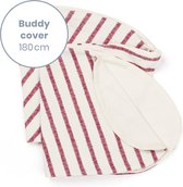 Doomoo Buddy Cover - Hoes voor Voedingskussen Buddy - Biologisch Katoen - 180 cm - Ruby Stripes