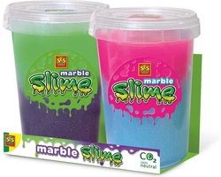 foto van SES - Marble slime - Duopak slijm - blauw en roze - paars en groen - 400g