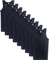 9 stuks SQOTTON halterhemd - 100% katoen - zwart Maat - M/L