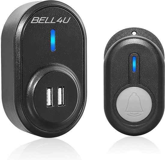 Bell4U Kinetische Draadloze Deurbel - Plug & Play - 1 Ontvangers - Waterdicht - Bereik Tot 100 Meter - Met USB connector — afbeelding 2