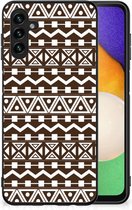 Telefoon Hoesje Samsung Galaxy A13 5G | Samsung Galaxy A04s Leuk TPU Backcase met Zwarte rand Aztec Brown