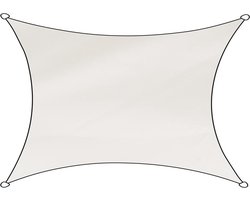 Livn Schaduwdoek Como Polyester Rechthoekig 3x4m wit - 100% UV-bescherming - Dikte doek: 160 gr/m2 - Inclusief bevestigingskoord en RVS bevestigingsringen