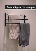 Decometaal | Handdoekrek | Mat Zwart | Design Handdoekhouder | Mat zwart | 3-armig handdoekenrek