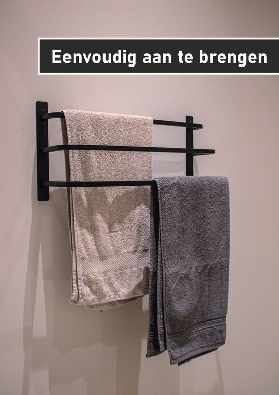 Dijk Norm peddelen Decometaal | Handdoekrek | Mat Zwart | Design Handdoekhouder | Mat zwart |  3-armig... | bol.com