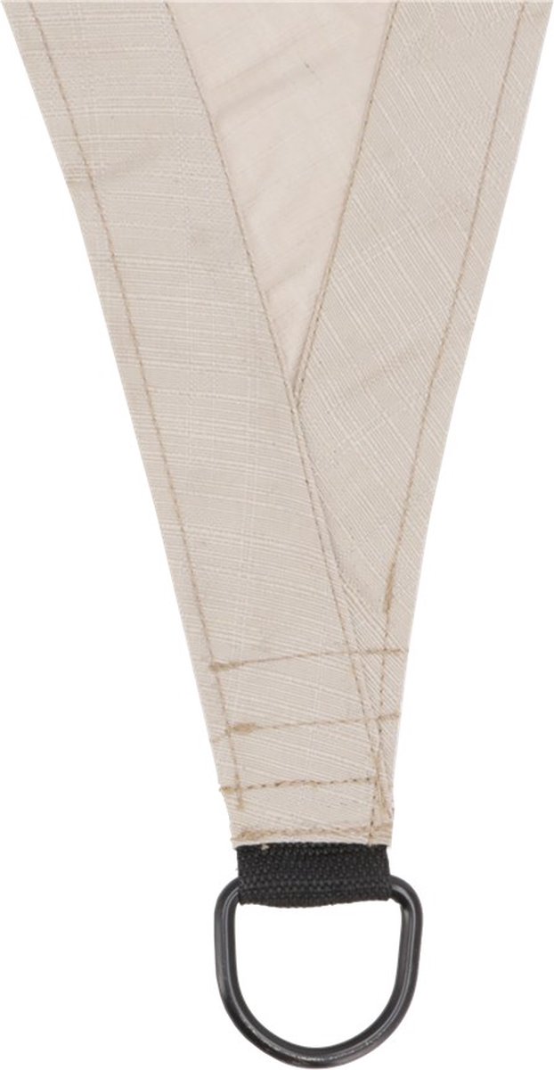 Livn Schaduwdoek Livigno Oxford Driehoek 3x2.5m Naturel - 95% UV-bescherming - Dikte doek: 270 gr/m2 - Inclusief bevestigingskoord en RVS bevestigingsringen van Livn — afbeelding 3