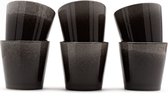 Koffiekopjes - Earth koffiemok - koffiebeker - donkerbruin - gestippeld -  set van 6 kopjes - 200ML - porselein - hip en trendy