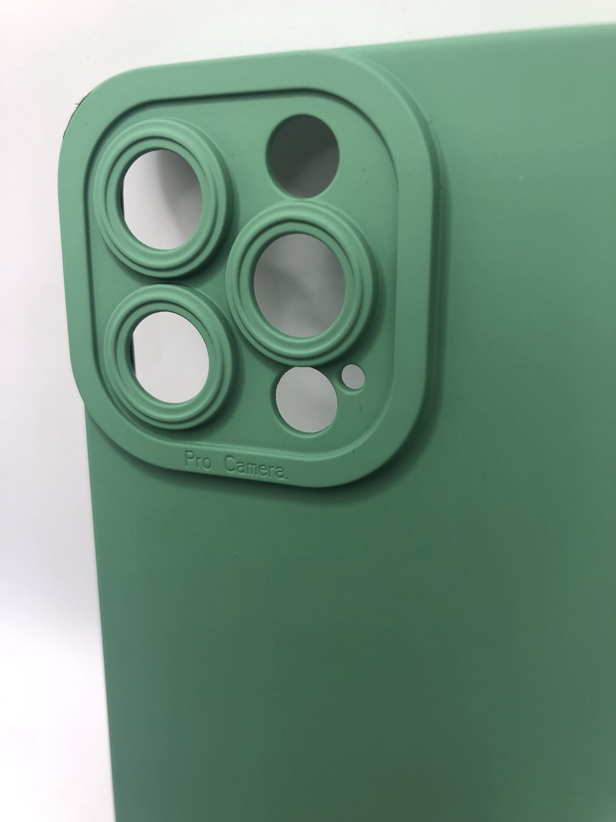 Siliconen hoesje met bescherming rondom Camera/Lens - Geschikt voor iPhone 13 Pro - Groen