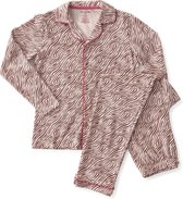 Little Label Pyjama Dames - Maat XL / 42 - Model Grandad - Roze, Bruin - Zachte BIO Katoen