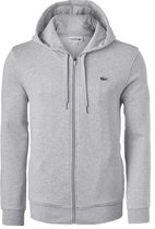 Lacoste heren hoodie sweatvest - met rits - lichtgrijs vest -  Maat: 5XL