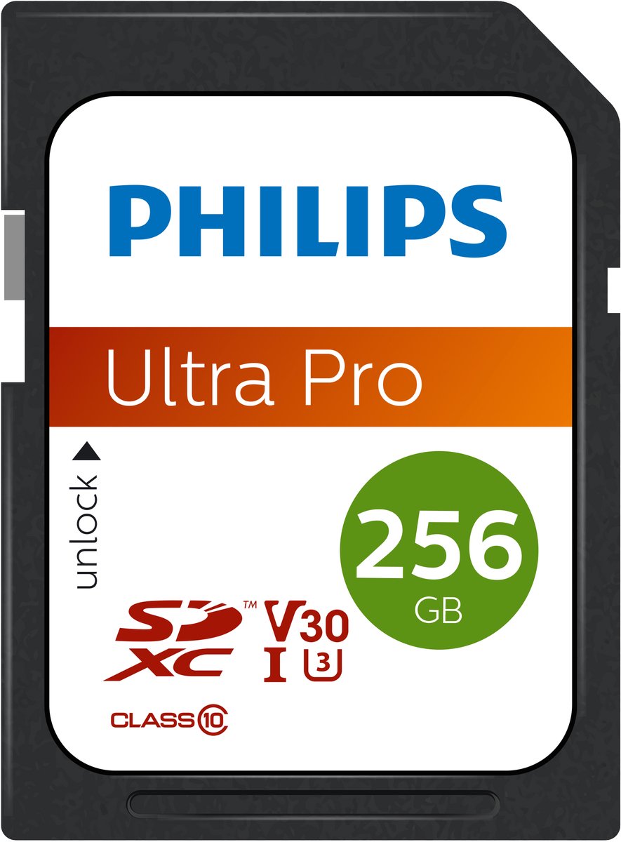 Philips FM25SD65B - SDXC kaart 256GB - Class 10 - UHS-I U3