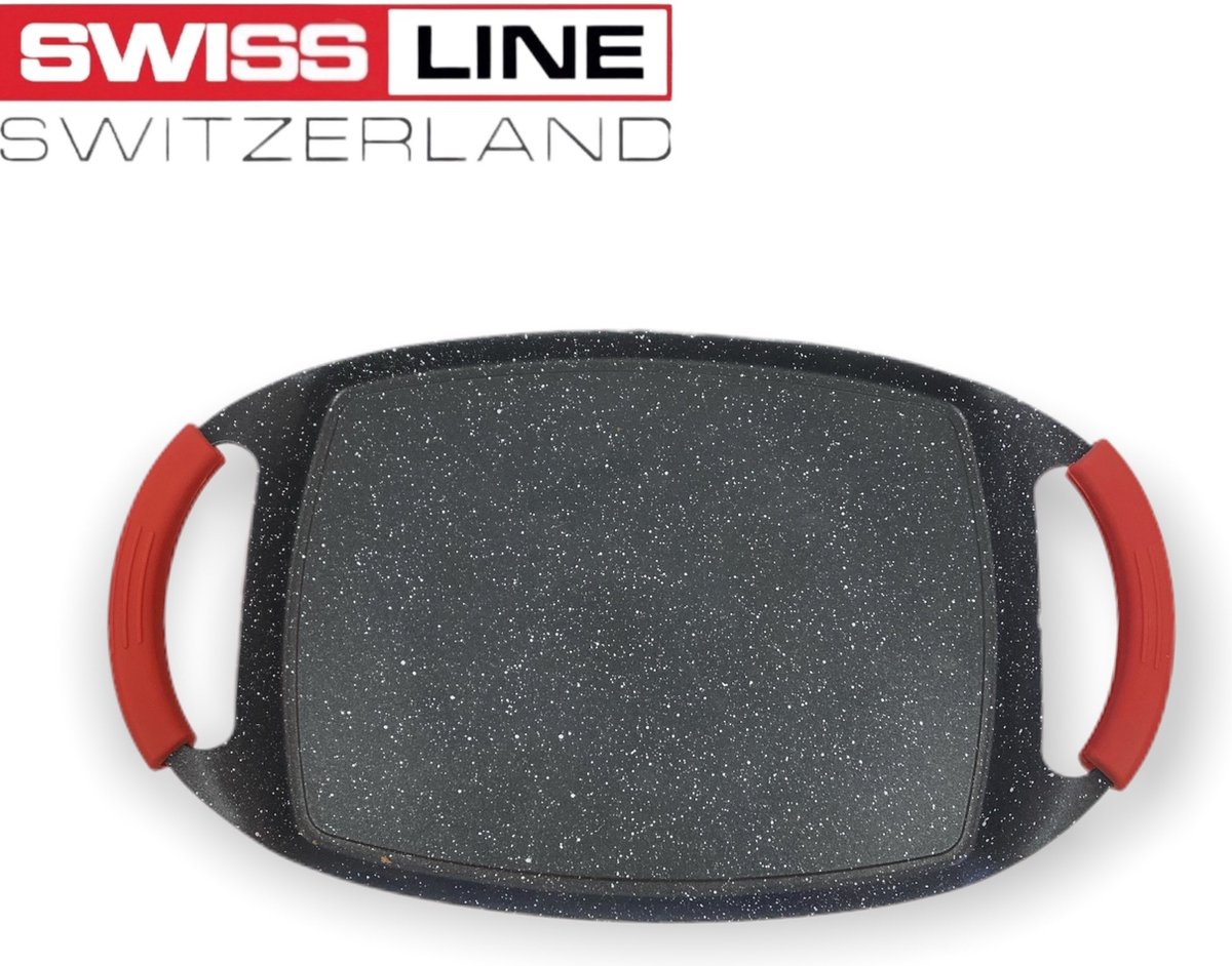 Swiss Line Grill Pan - Zwart - Aluminium - 28,5x47cm
