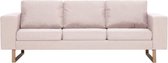 Furnibella – Driezitsbank Stof Crème Bank Zitbank Sofa Driezitter Zitmeubel Banken