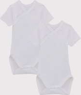 Petit Bateau Set van 2 Biologisch Katoenen Unisex Rompertje - Maat 50