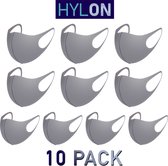 Neopreen Mondmasker - Grijs - 10 PACK - Wasbaar - Herbruikbaar - By HYLON