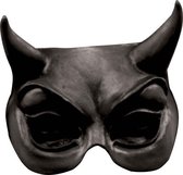 "Zwarte Duivel halfmasker voor volwassen - Verkleedmasker - One size"