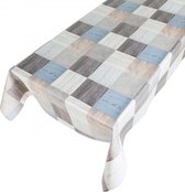 Tafelzeil Wood Squares Blauw 230 x 140